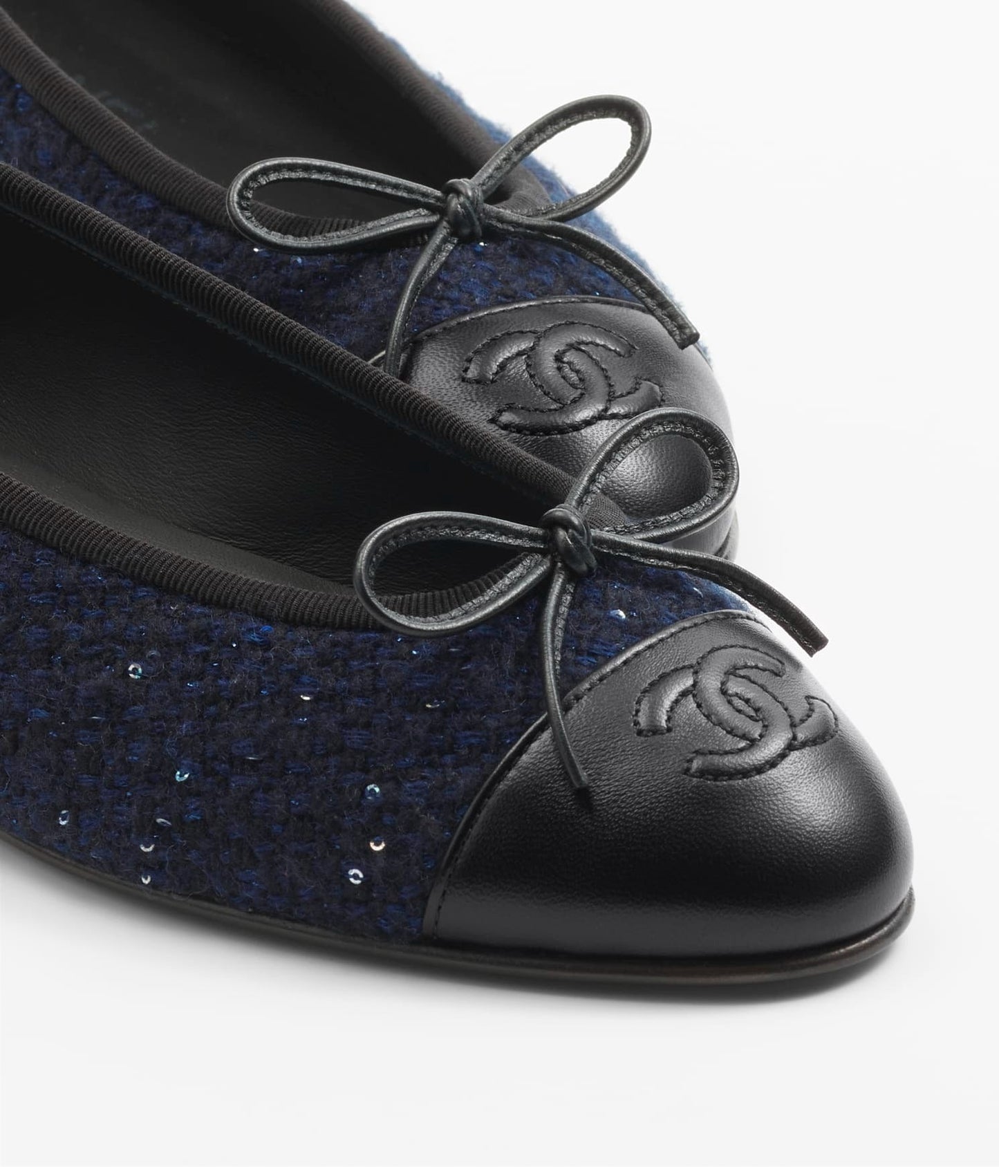 ballet flats navy blue black tweed - 35