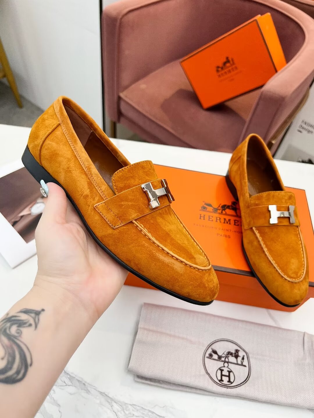 PARIS LOAFER AMBER SUEDE - 35