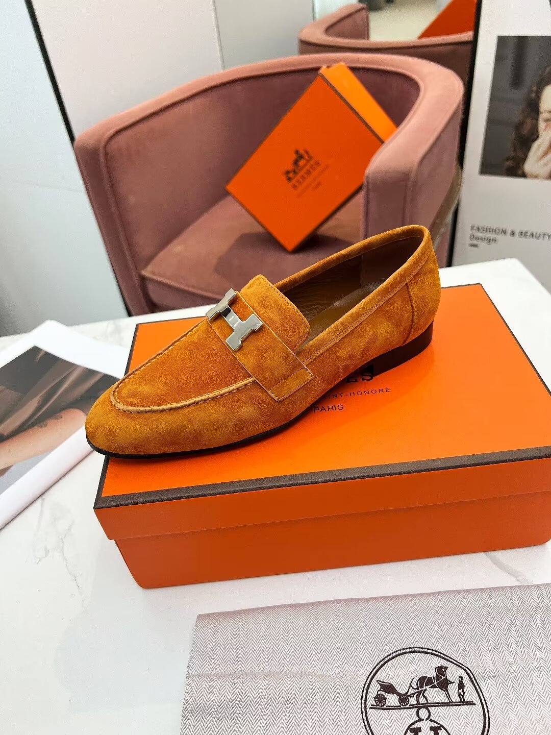 PARIS LOAFER AMBER SUEDE - 35