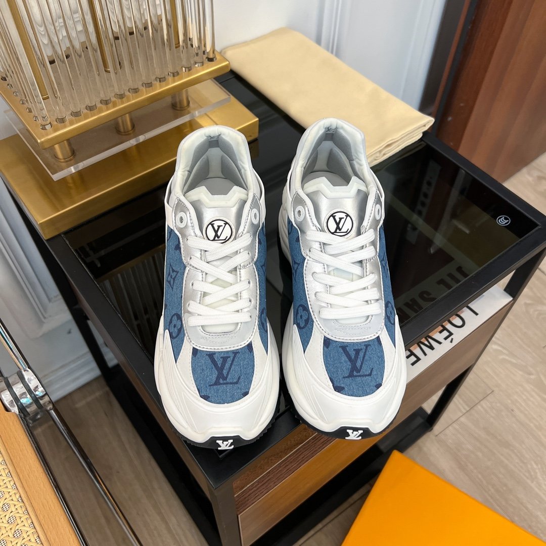 LV RUN 55 SNEAKER BLUE GRAY - 35