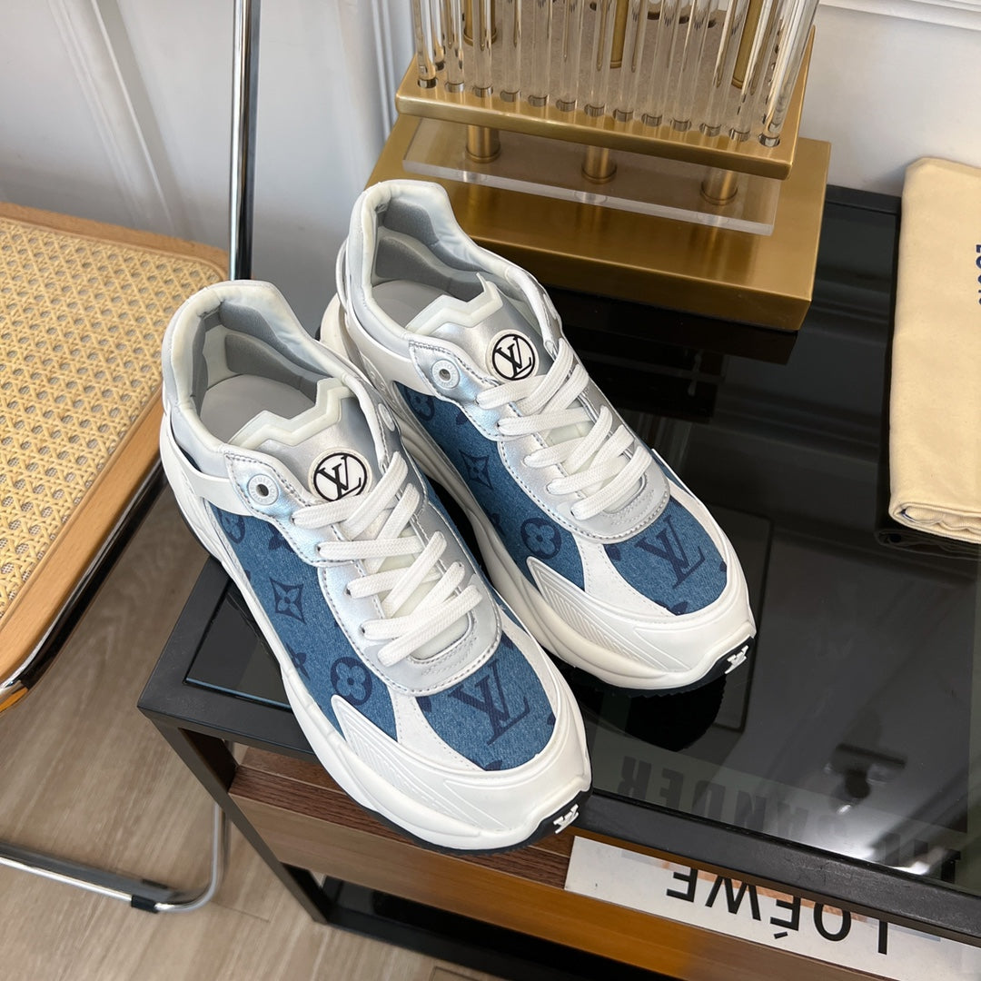 LV RUN 55 SNEAKER BLUE GRAY - 35