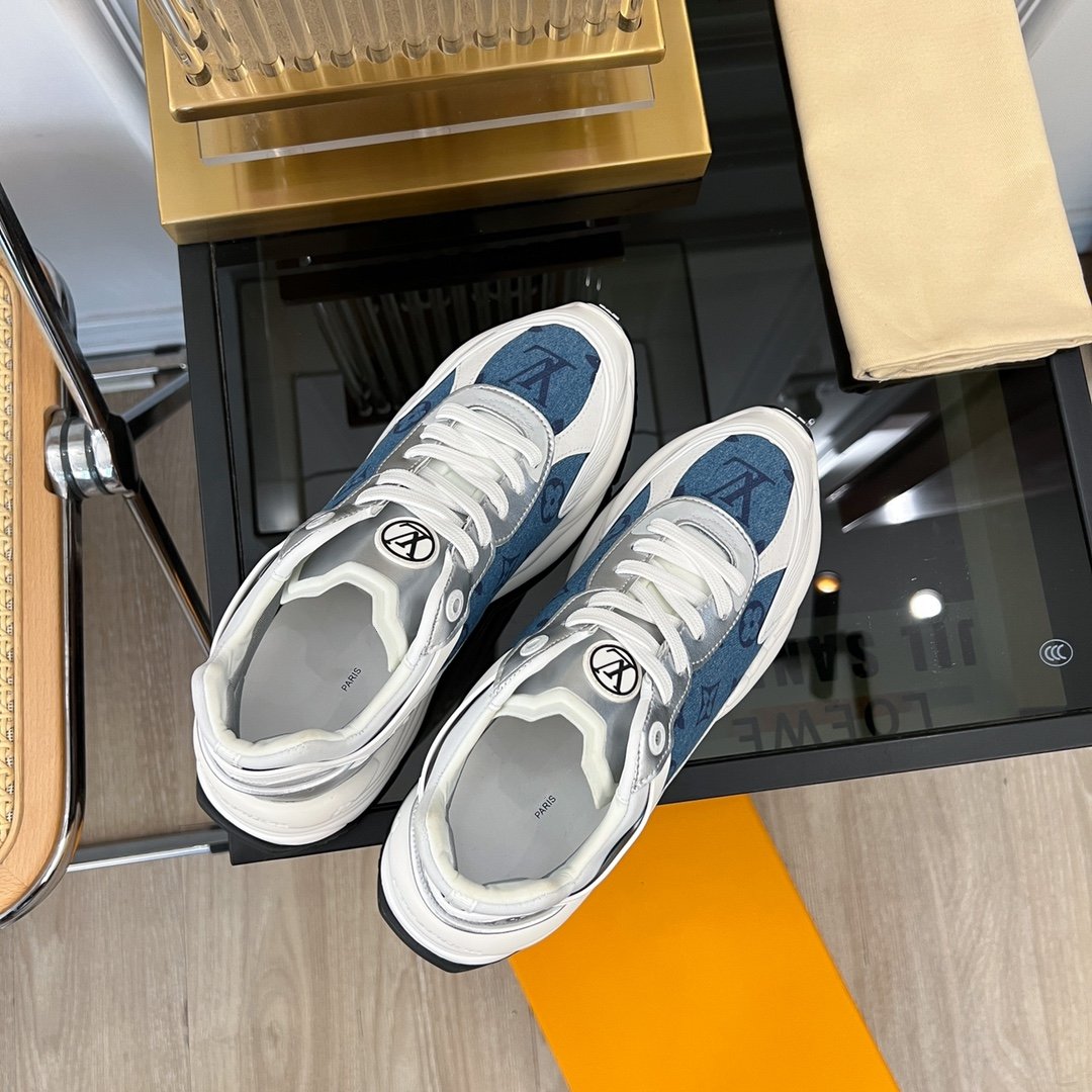 LV RUN 55 SNEAKER BLUE GRAY - 35