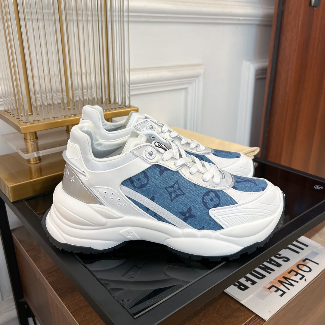 LV RUN 55 SNEAKER BLUE GRAY - 35