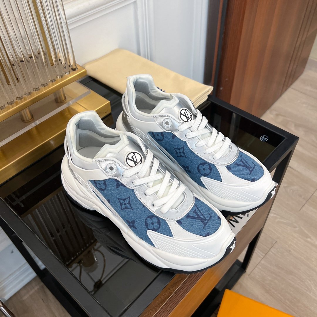 LV RUN 55 SNEAKER BLUE GRAY - 35