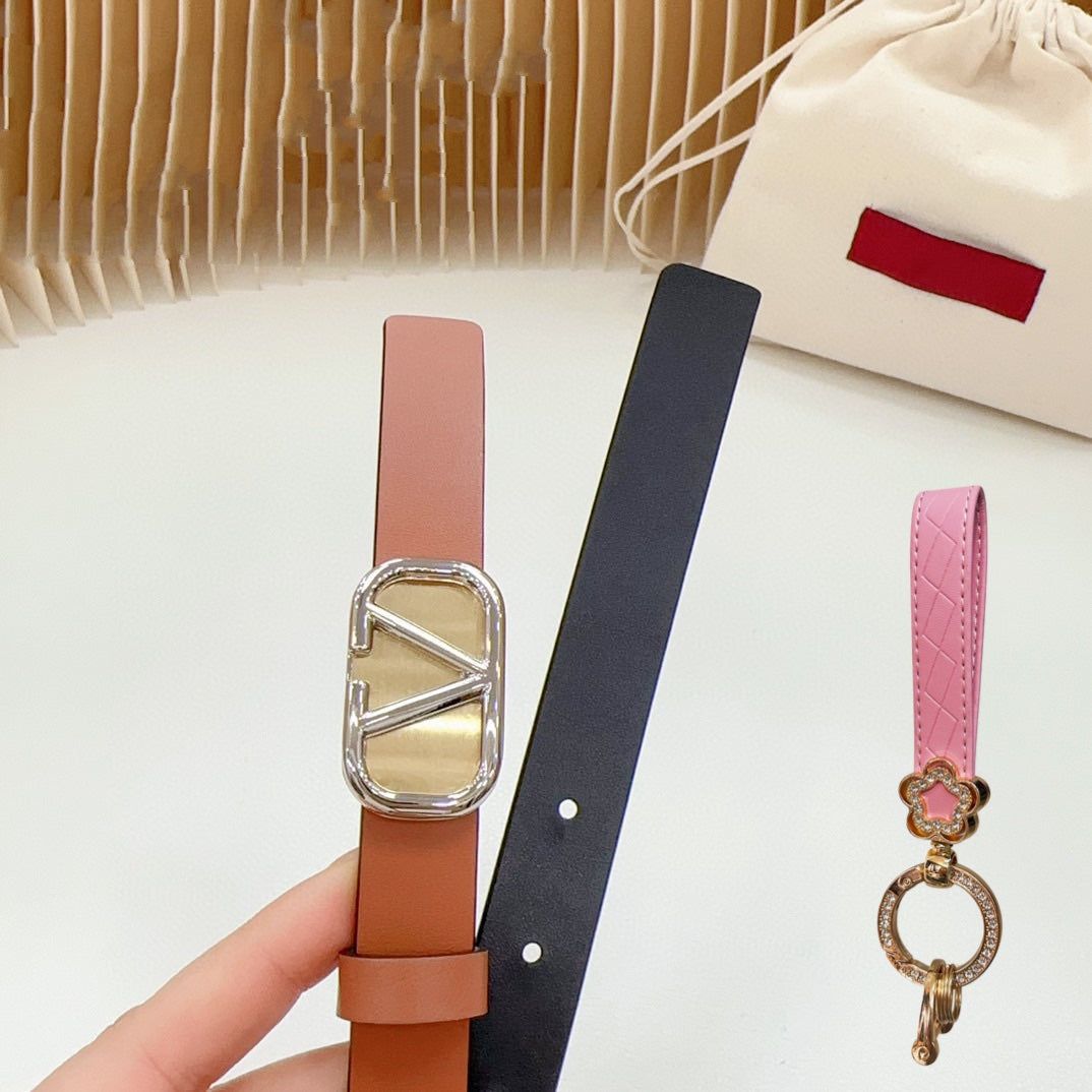 Silver Vlogo and Gold Hardware Buckle Tan Black Calfskin 20mm - 30