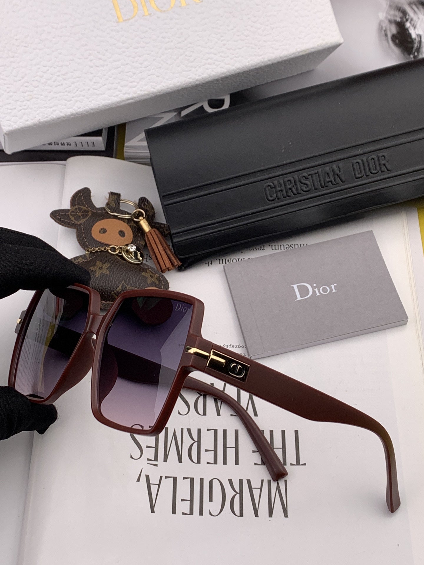 MONTAIGNE SQUARE SUNGLASS CD4780 IN ACETATE - Beige