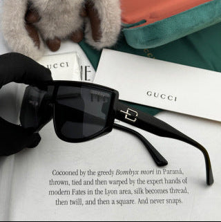 RECTANGULAR FRAME SUNGLASSES G3109 IN ACETATE - Black