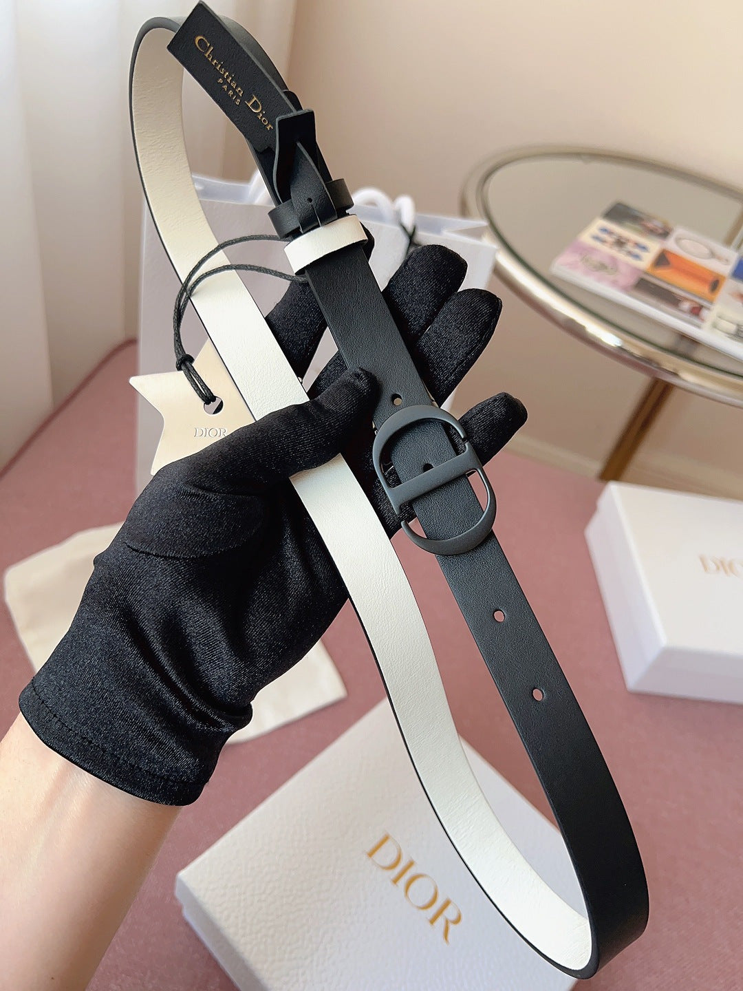 DIOR 25S BELT 20 MM IN BLACK CALFSKIN 618008 - 30