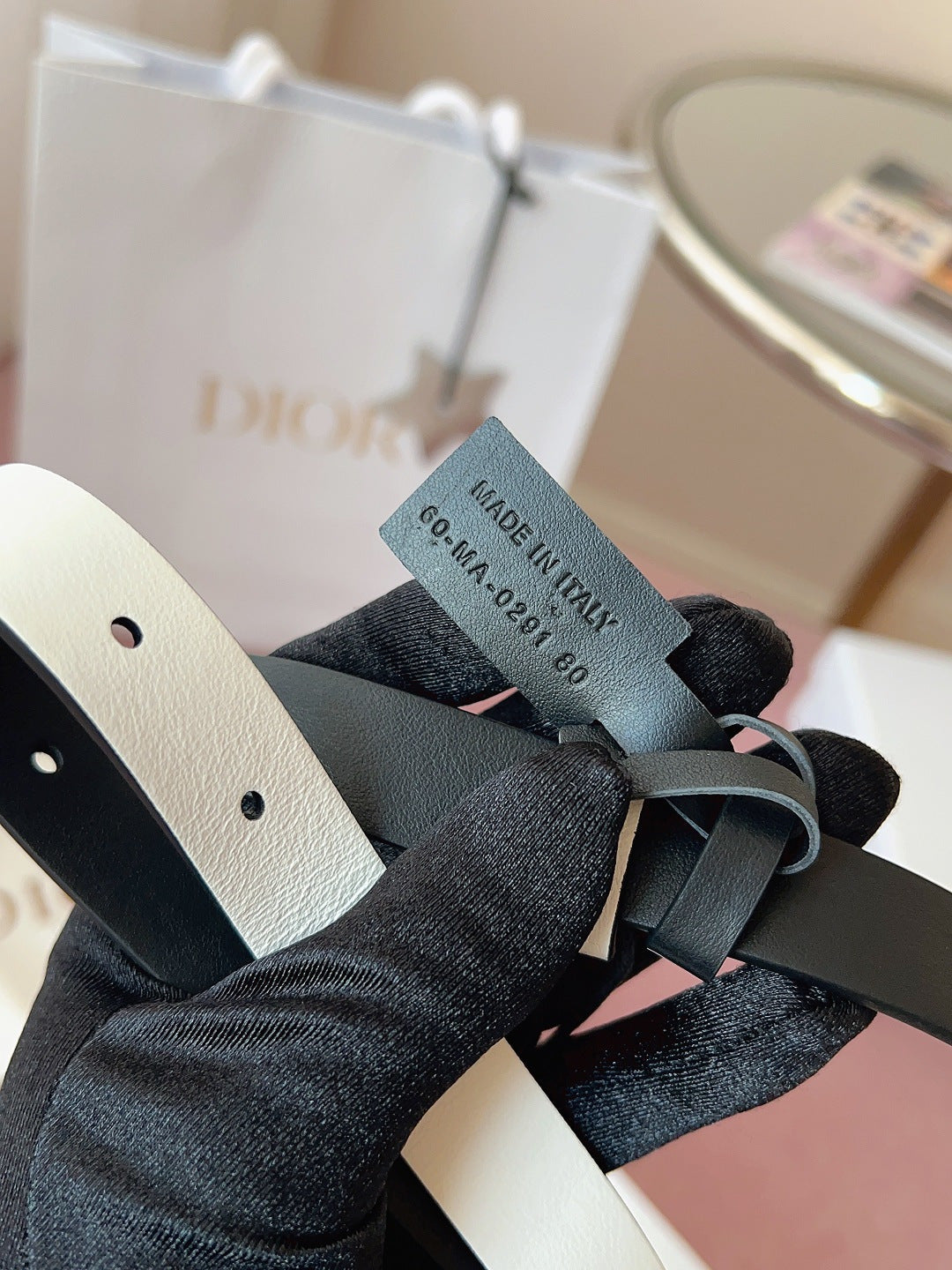 DIOR 25S BELT 20 MM IN BLACK CALFSKIN 618008 - 30