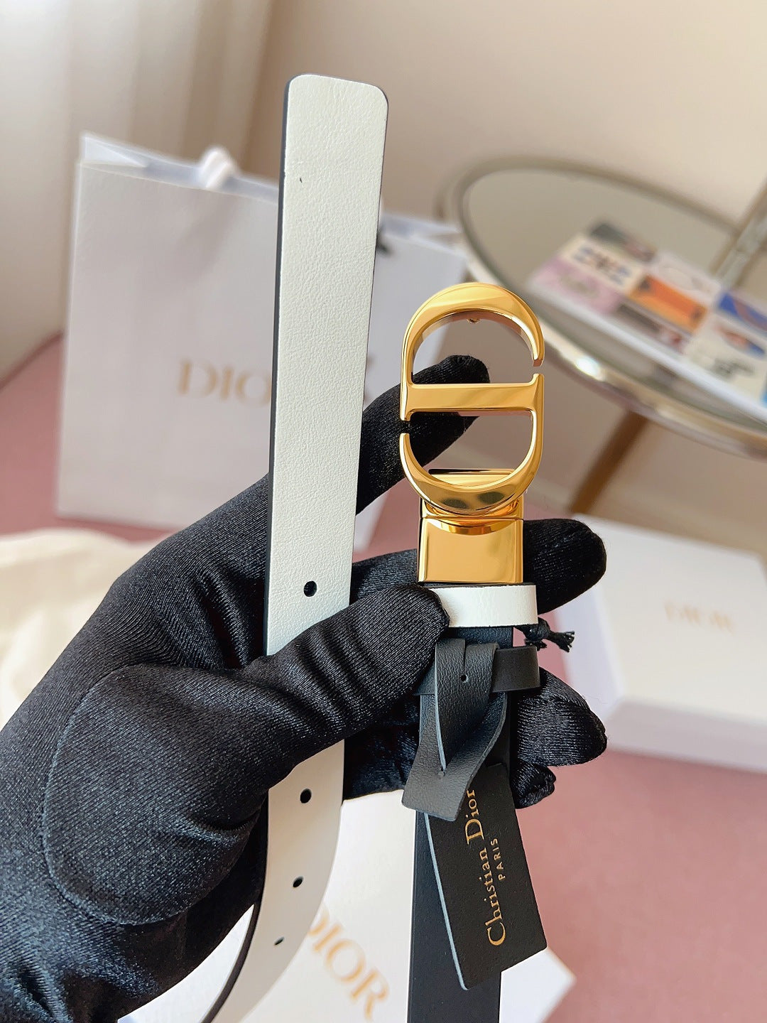 DIOR 25S BELT 20 MM IN BLACK CALFSKIN 618009 - 30