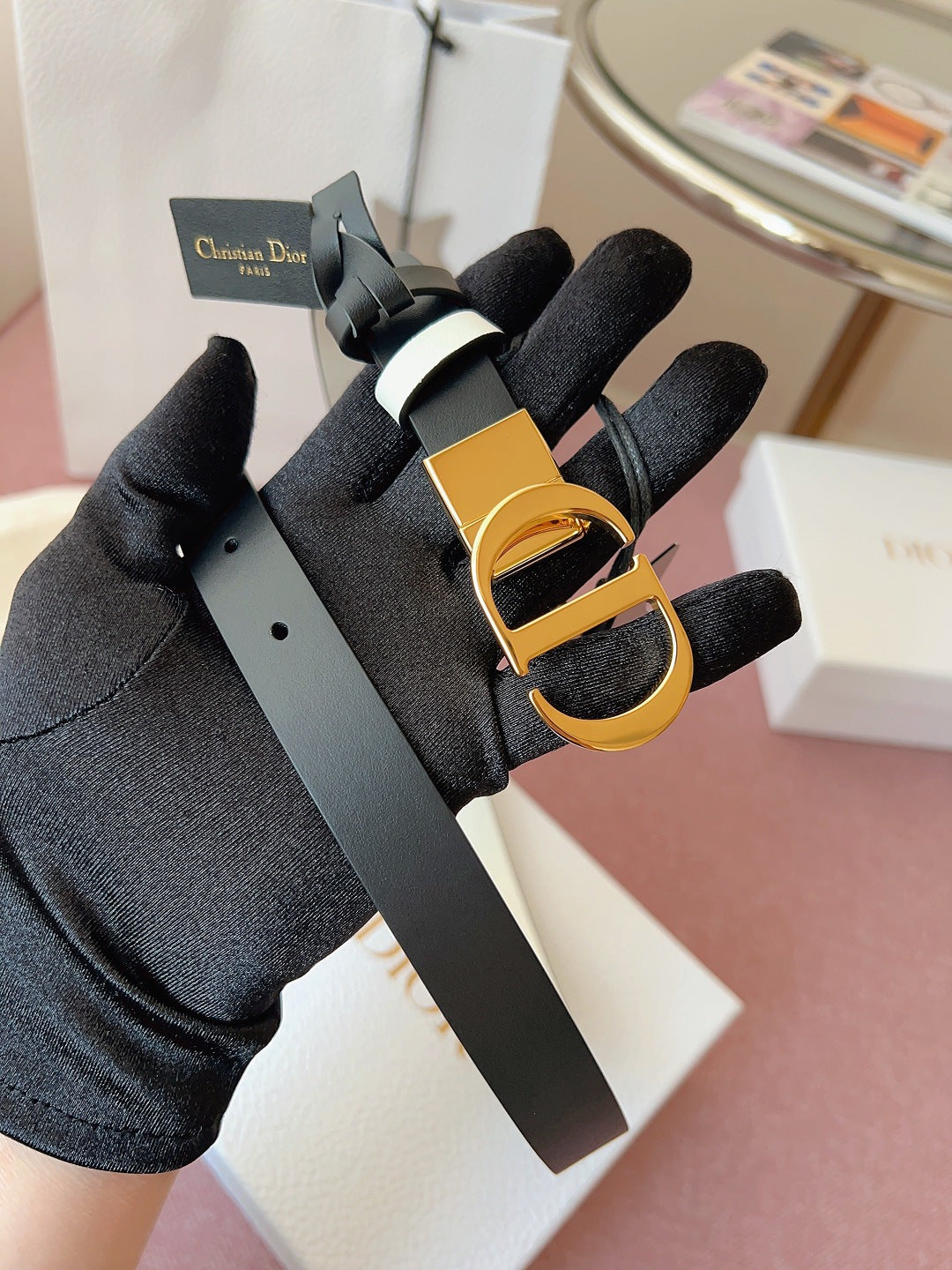 DIOR 25S BELT 20 MM IN BLACK CALFSKIN 618009 - 30