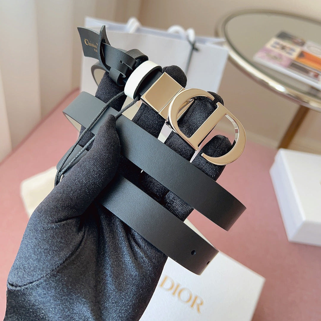 DIOR 25S BELT 20 MM IN BLACK CALFSKIN 618011 - 30