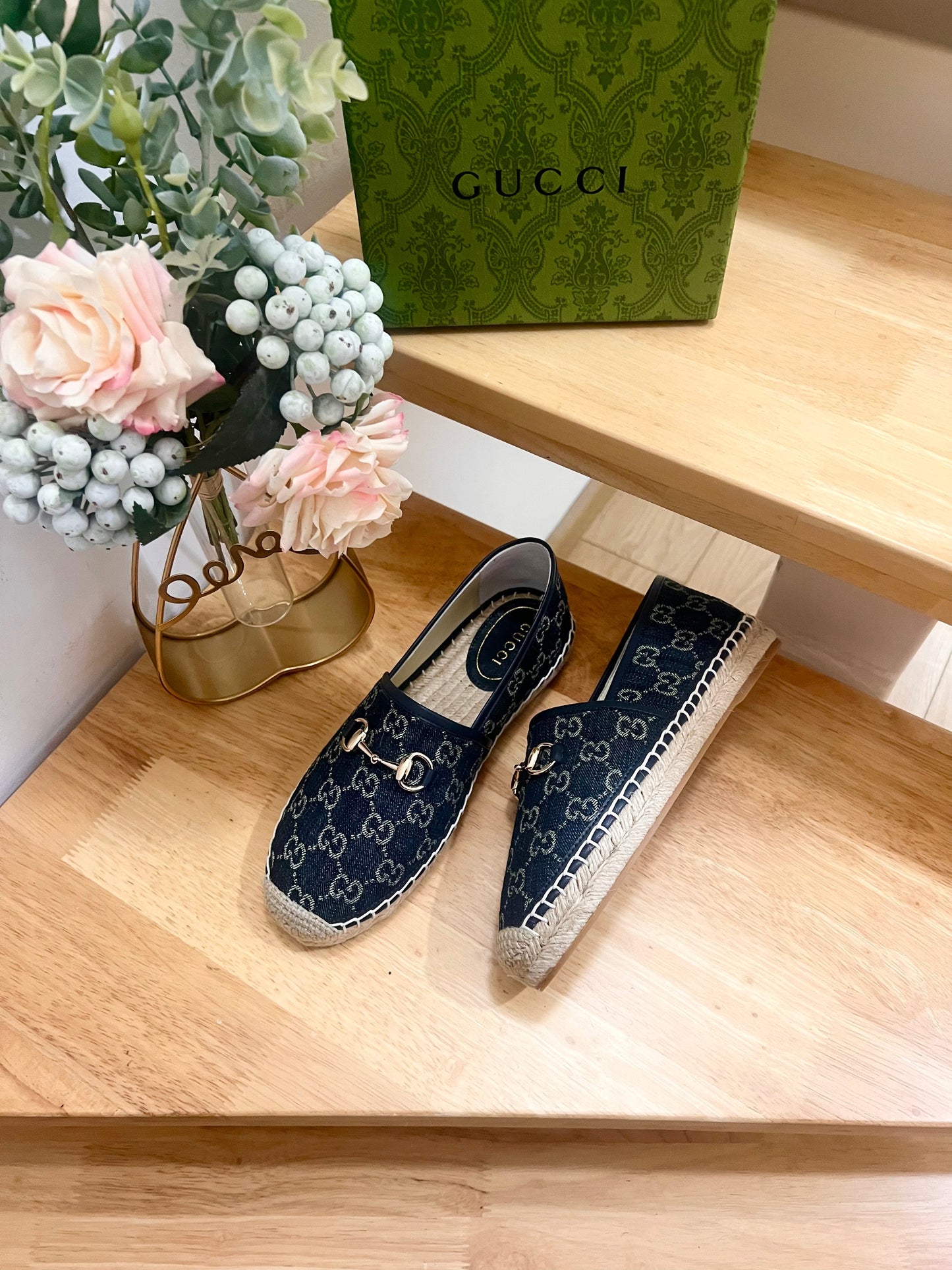 WOMEN'S ESPADRILLE WITH HORSEBIT IN NAVY BLUE DENIM - 36
