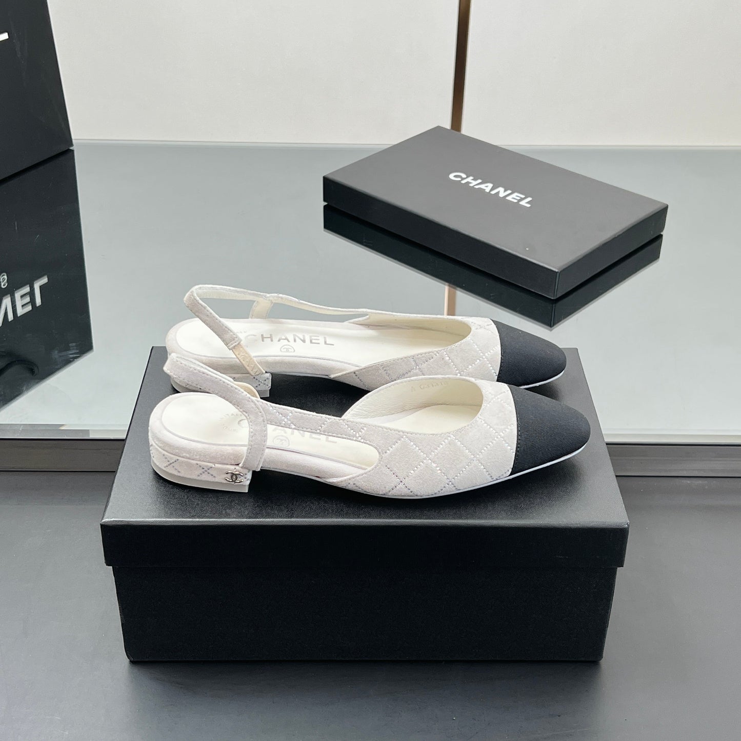 CC SLINGBACK 25S 25 MM IN WHITE SUEDE AND CRYSTALS - 35