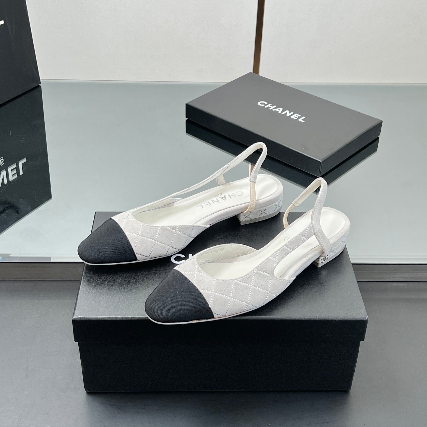 CC SLINGBACK 25S 25 MM IN WHITE SUEDE AND CRYSTALS - 35