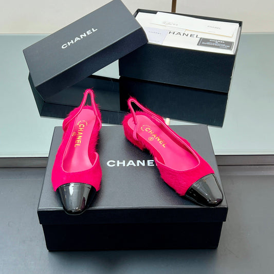 CC PONY HAIR SLINGBACK 25S ІЗ РОЖЕВО-ЧОРНОЇ БЛИСКУЧОЇ ШКІРИ – 34