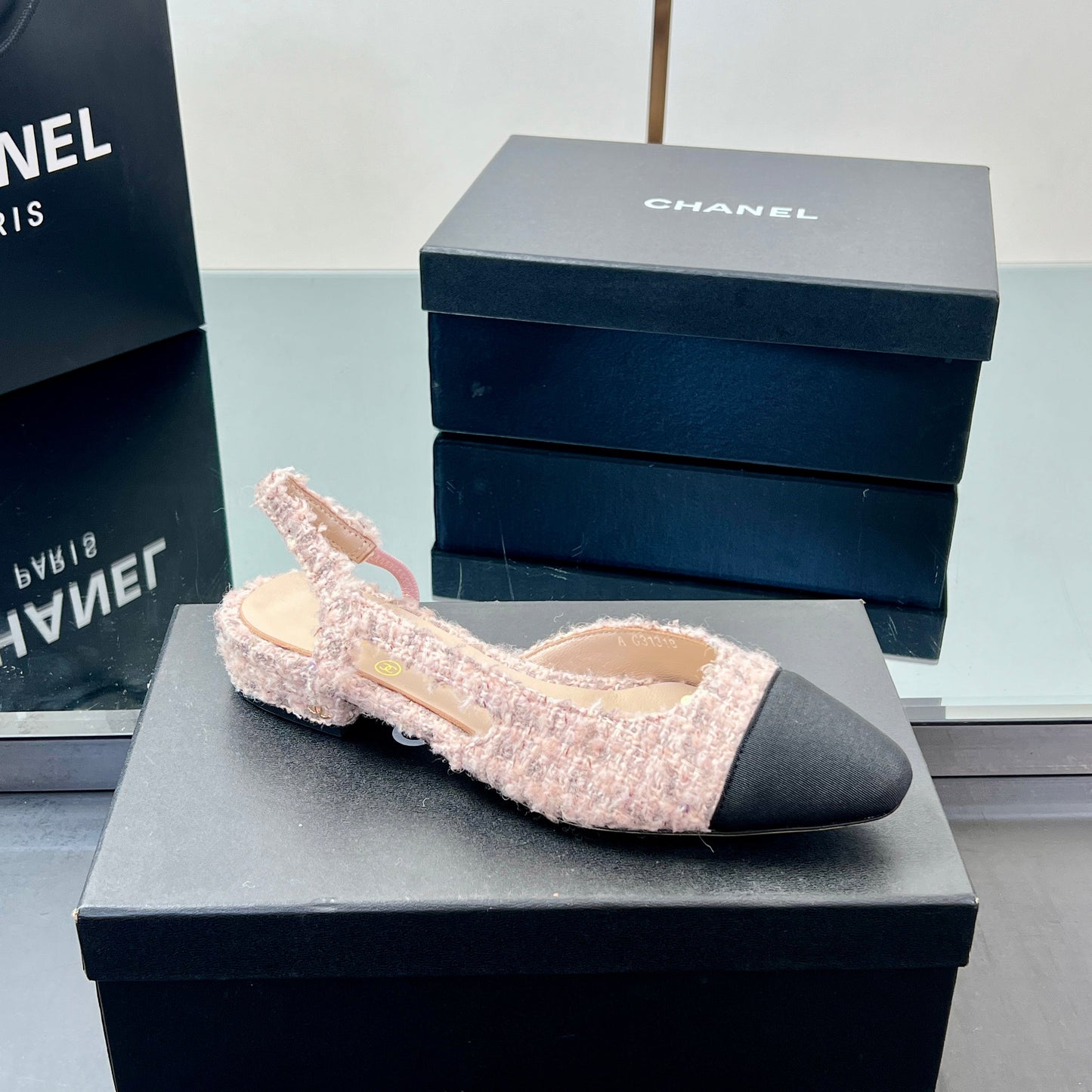 CC SLINGBACK 25S 25 MM IN LIGHT PINK TWEED - 35