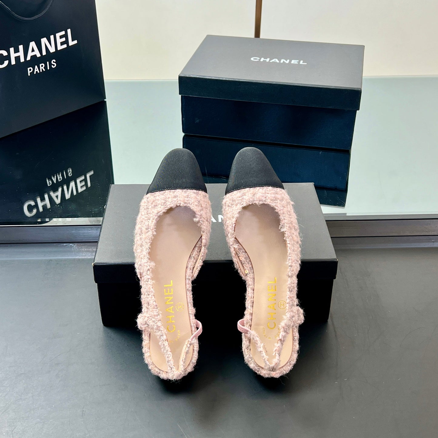 CC SLINGBACK 25S 25 MM IN LIGHT PINK TWEED - 35
