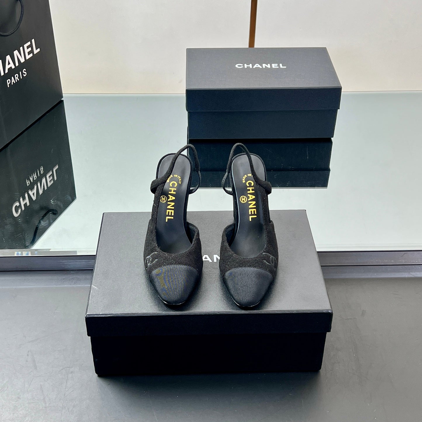 CC SLINGBACK 25S 95 MM IN BLACK SUEDE - 35