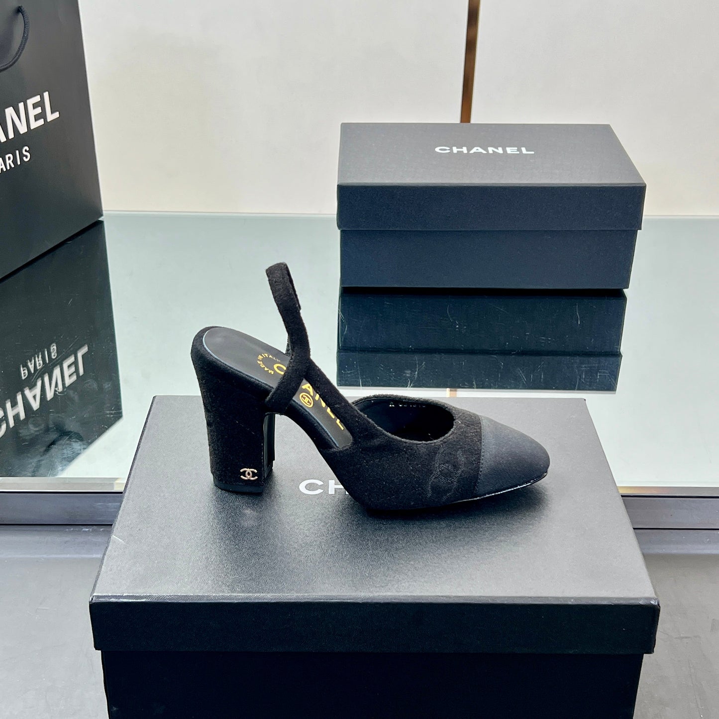 CC SLINGBACK 25S 95 MM IN BLACK SUEDE - 35