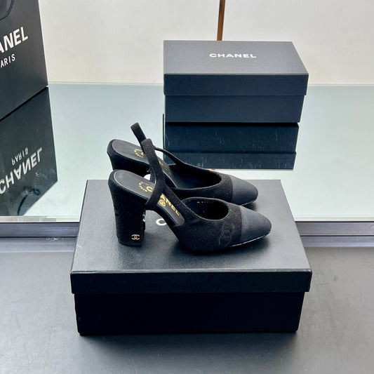 CC SLINGBACK 25S 95 MM IN BLACK SUEDE - 35