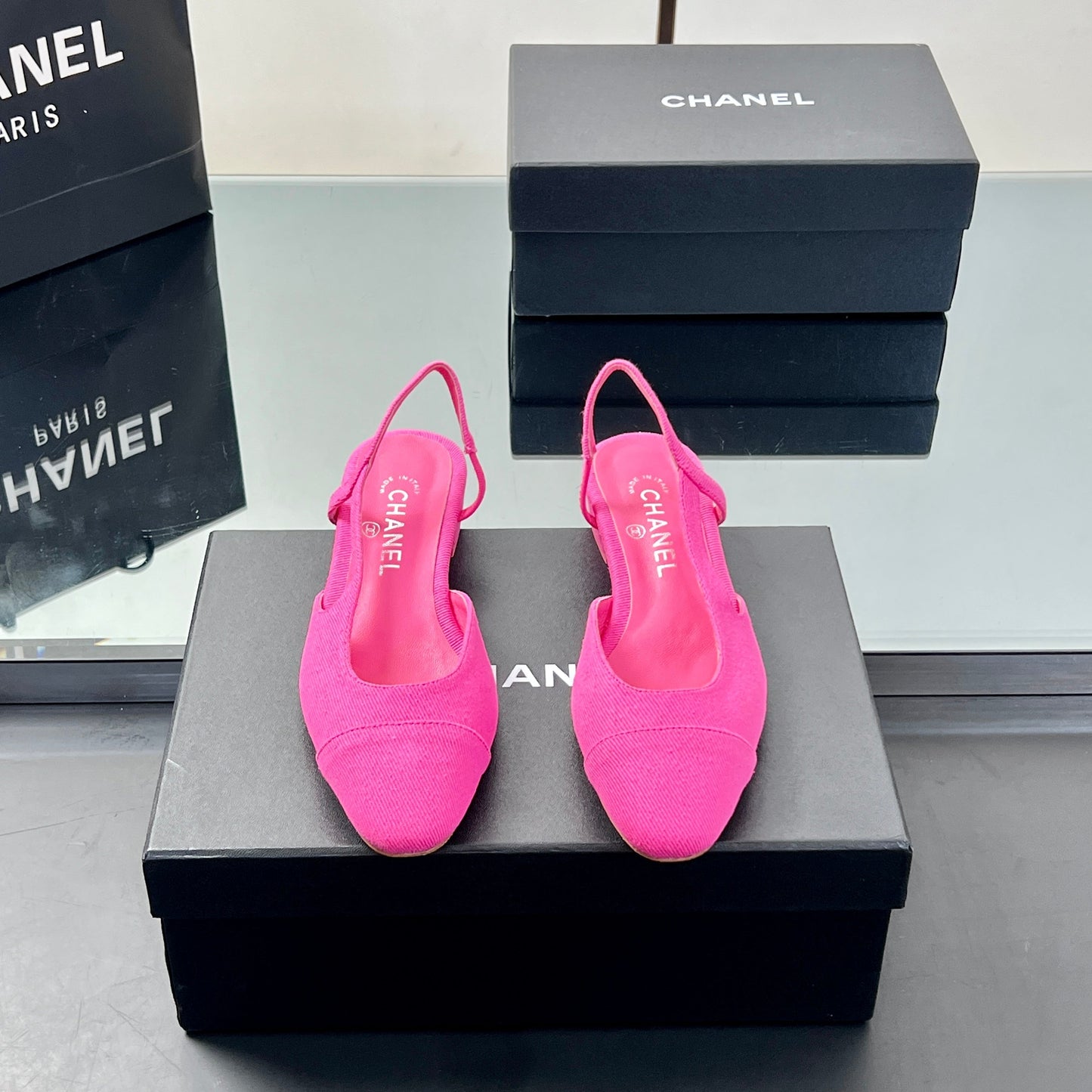 CC SLINGBACK 25S 25 MM IN PINK FABRIC - 35