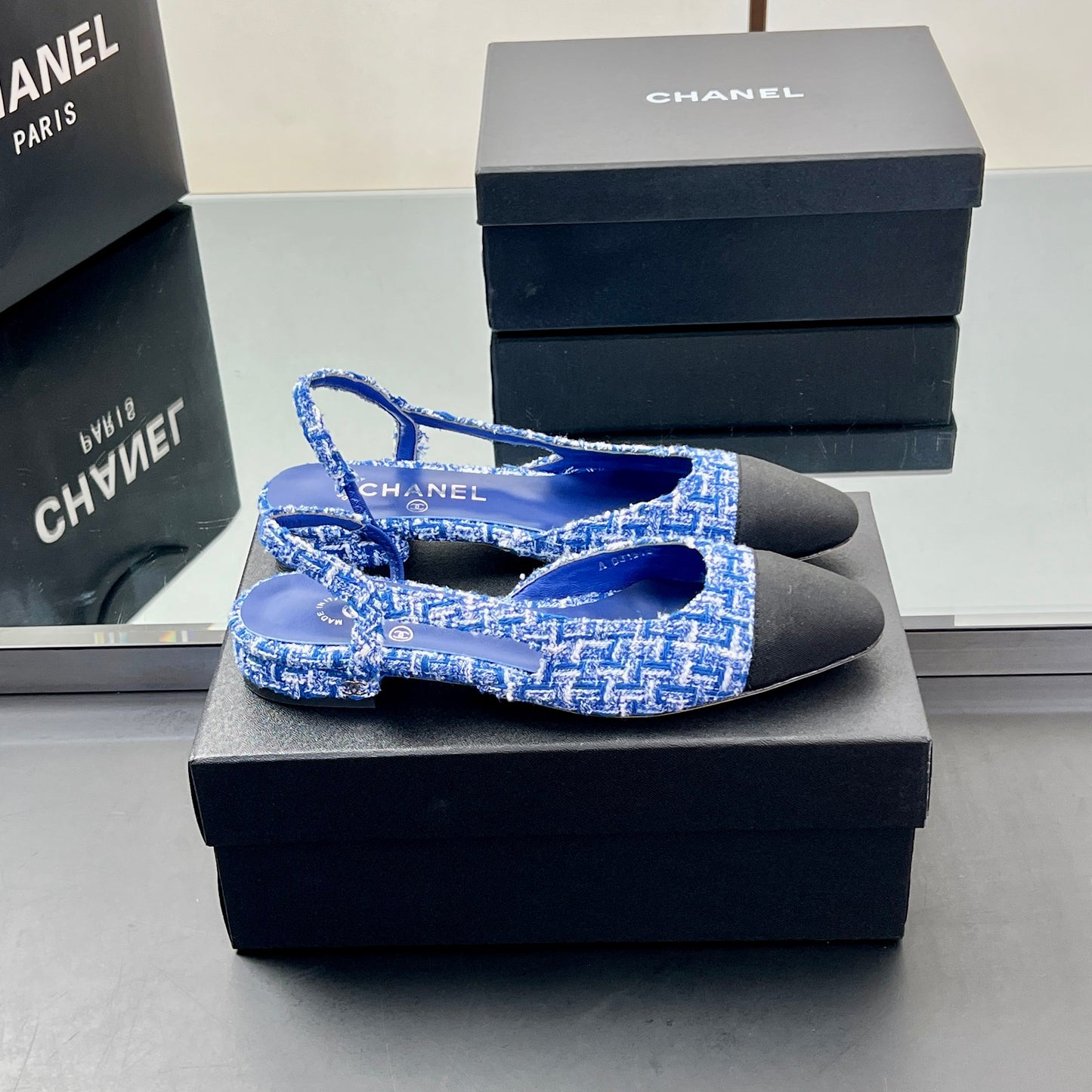 CC SLINGBACK 25S 25 MM IN COBALT BLUE TWEED - 35