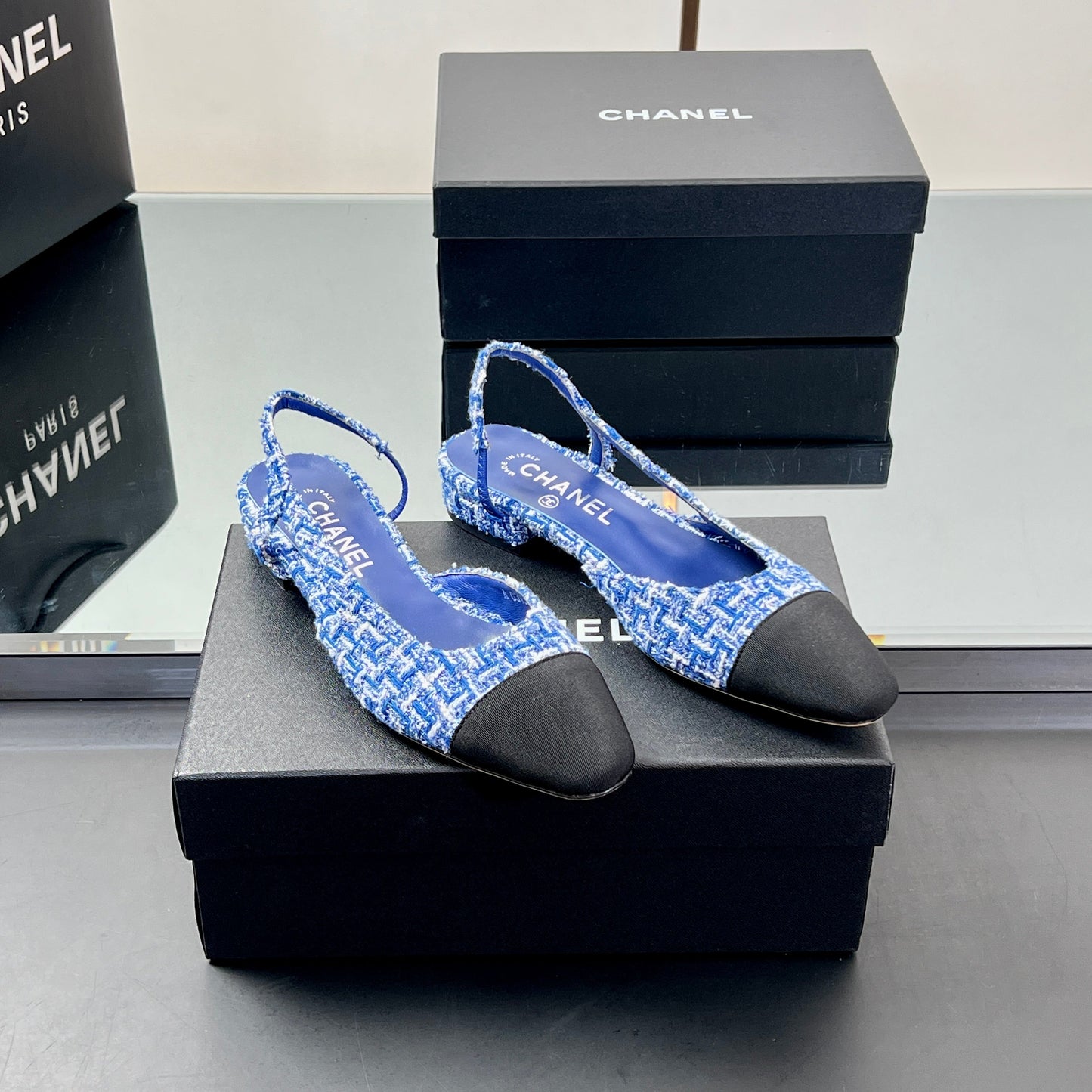 CC SLINGBACK 25S 25 MM IN COBALT BLUE TWEED - 35