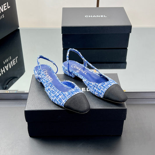 CC SLINGBACK 25S 25 MM IN COBALT BLUE TWEED - 35