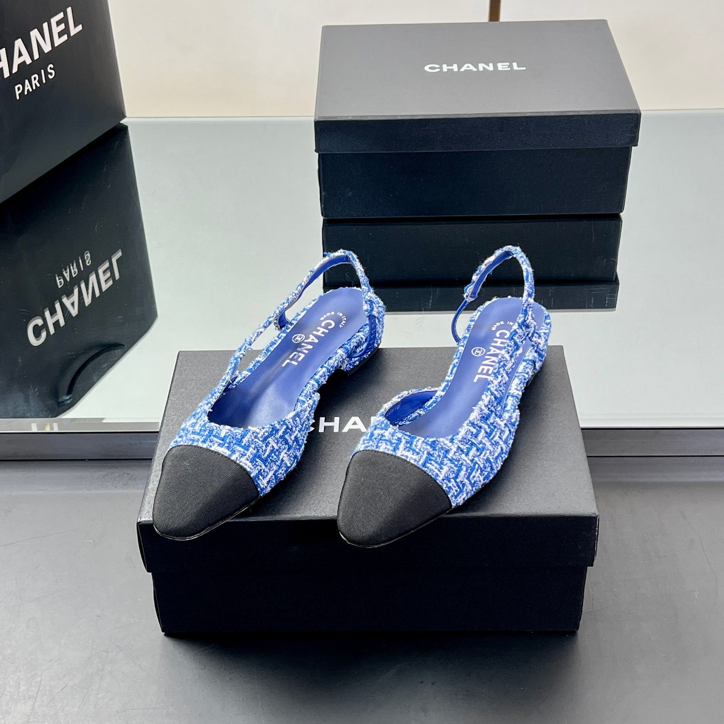 CC SLINGBACK 25S 25 MM IN COBALT BLUE TWEED - 35