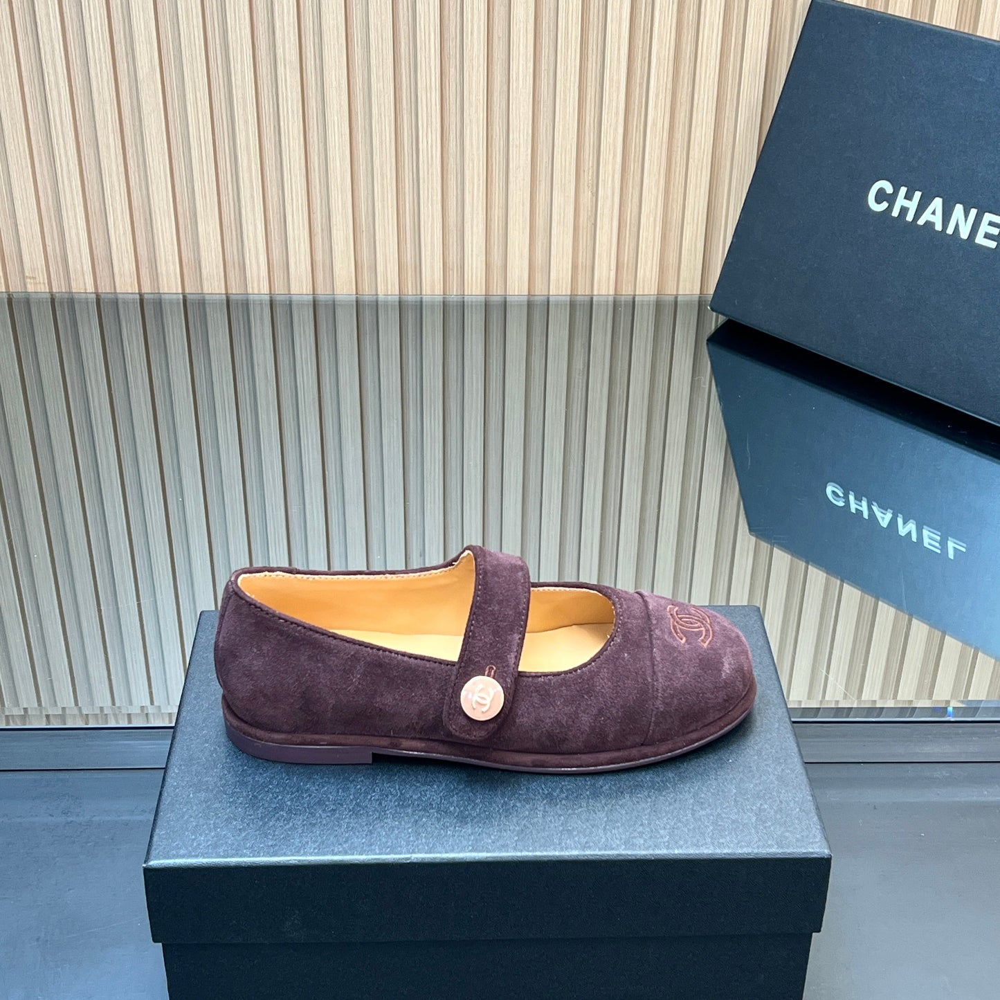 CHANEL 25S DOUBLE-STRAP MARY JANE SHOES IN DARK PURPLE SUEDE - 35