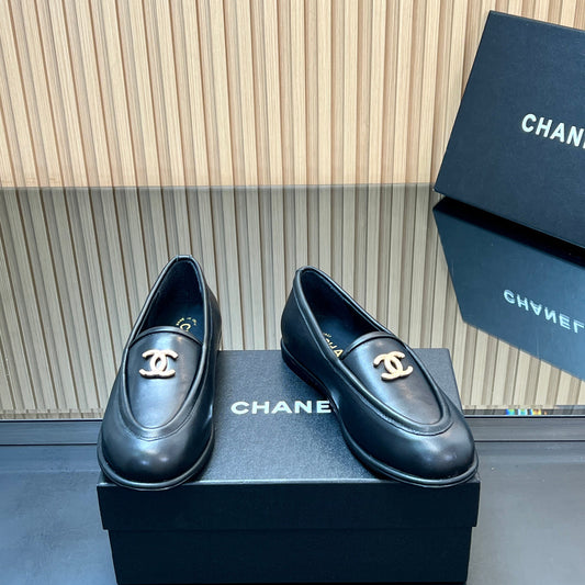 CHANEL 25S ТЕДДІ ЛОФЕРИ 15 ММ З ЧОРНОЇ ТЕЛЯЧОЇ ШКІРИ З ФУРНІТУРОЮ ЗІ ЗОЛОТА