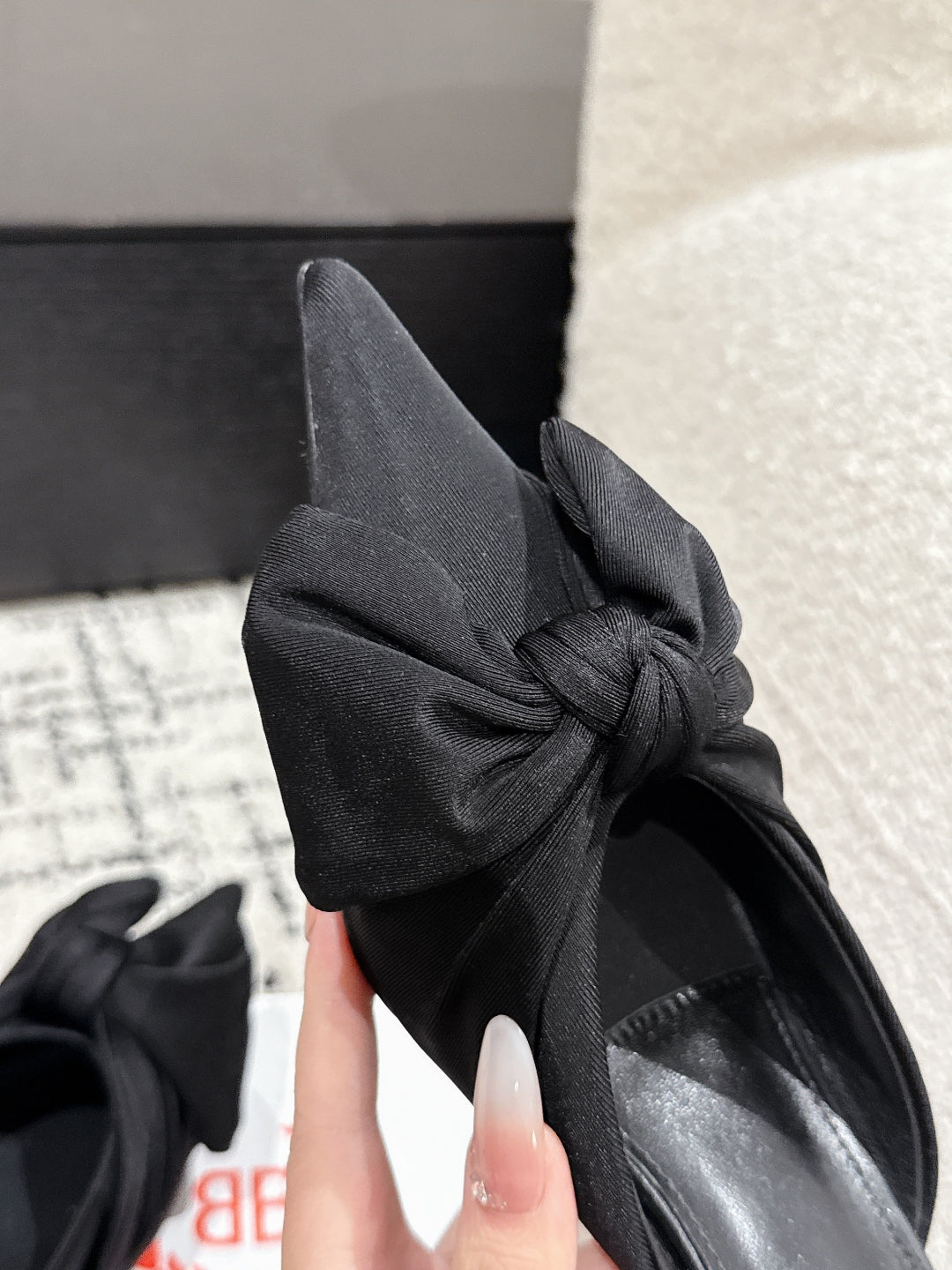 KNIFE LAVALIÈRE 45MM MULE IN BLACK NYLON JERSEY - 34