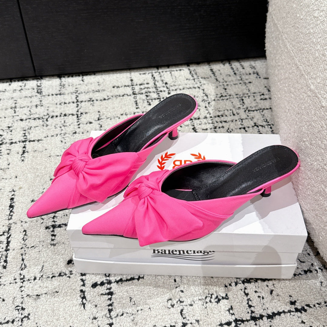 KNIFE LAVALIÈRE 45MM MULE IN BRIGHT PINK NYLON JERSEY - 34