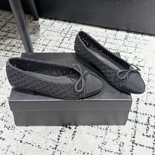BALLET FLAT 25S IN BLACK TWEED - 35