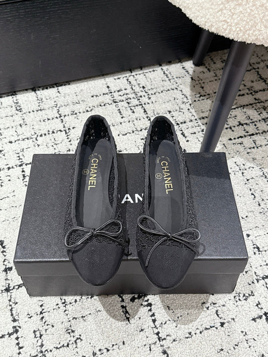 BALLET FLAT 25S IN BLACK TWEED - 35