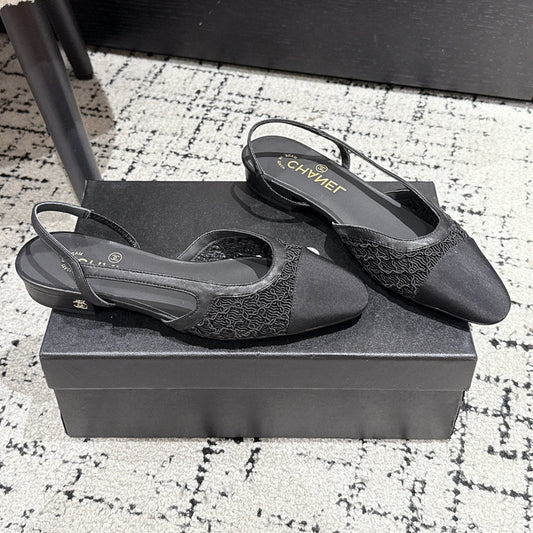 SLINGBACK 25S IN BLACK FABRIC - 35
