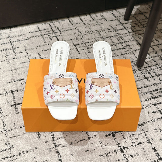 LV CHERRY HIGH HEELS 25S 55 MM IN WHITE CALFSKIN STYLE 13 - 35