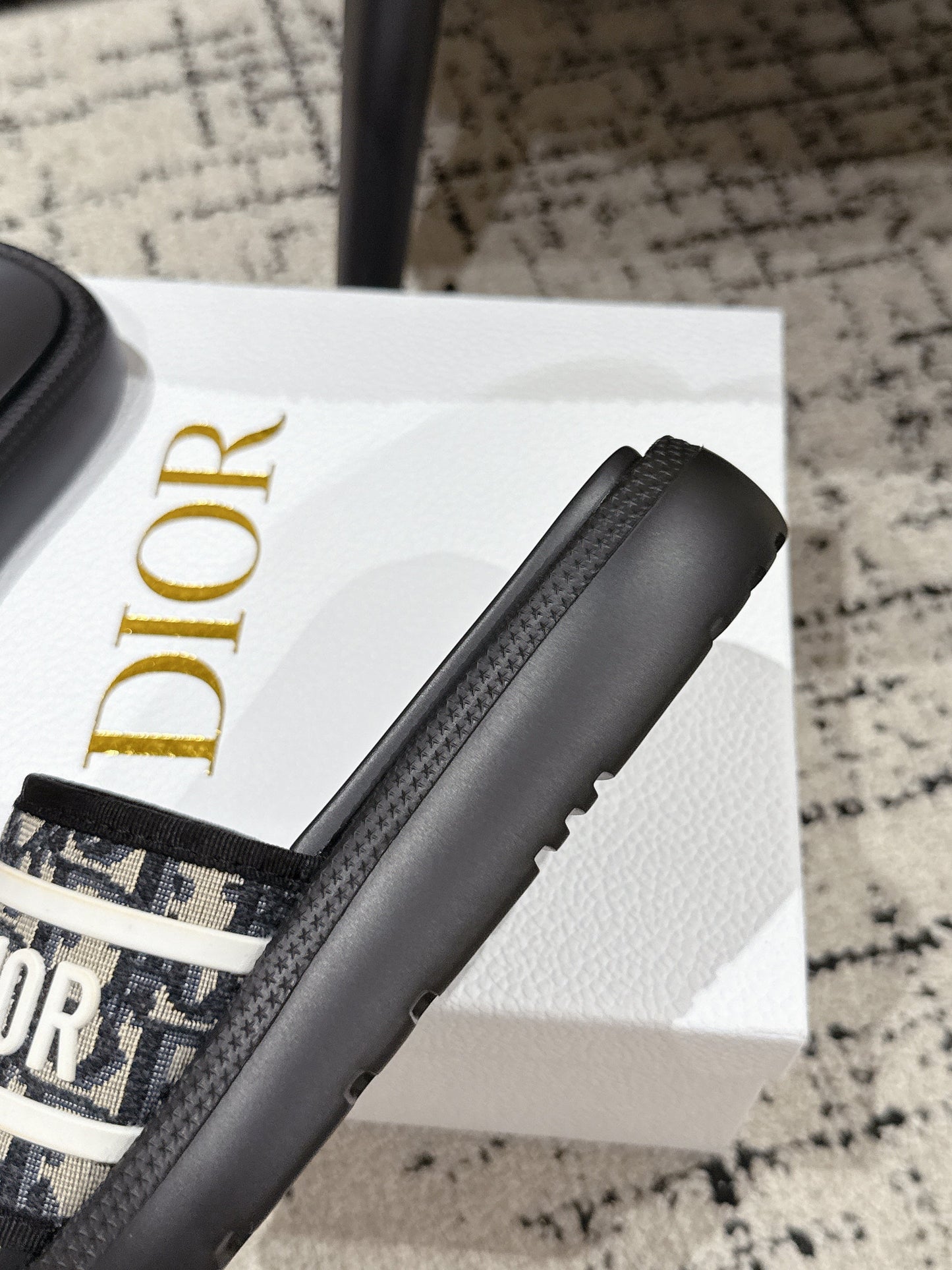 DIOR SLIDES 25S IN BLACK LAMBSKIN AND FABIRC WITH BRAND LOGO STYLE 3 - 35