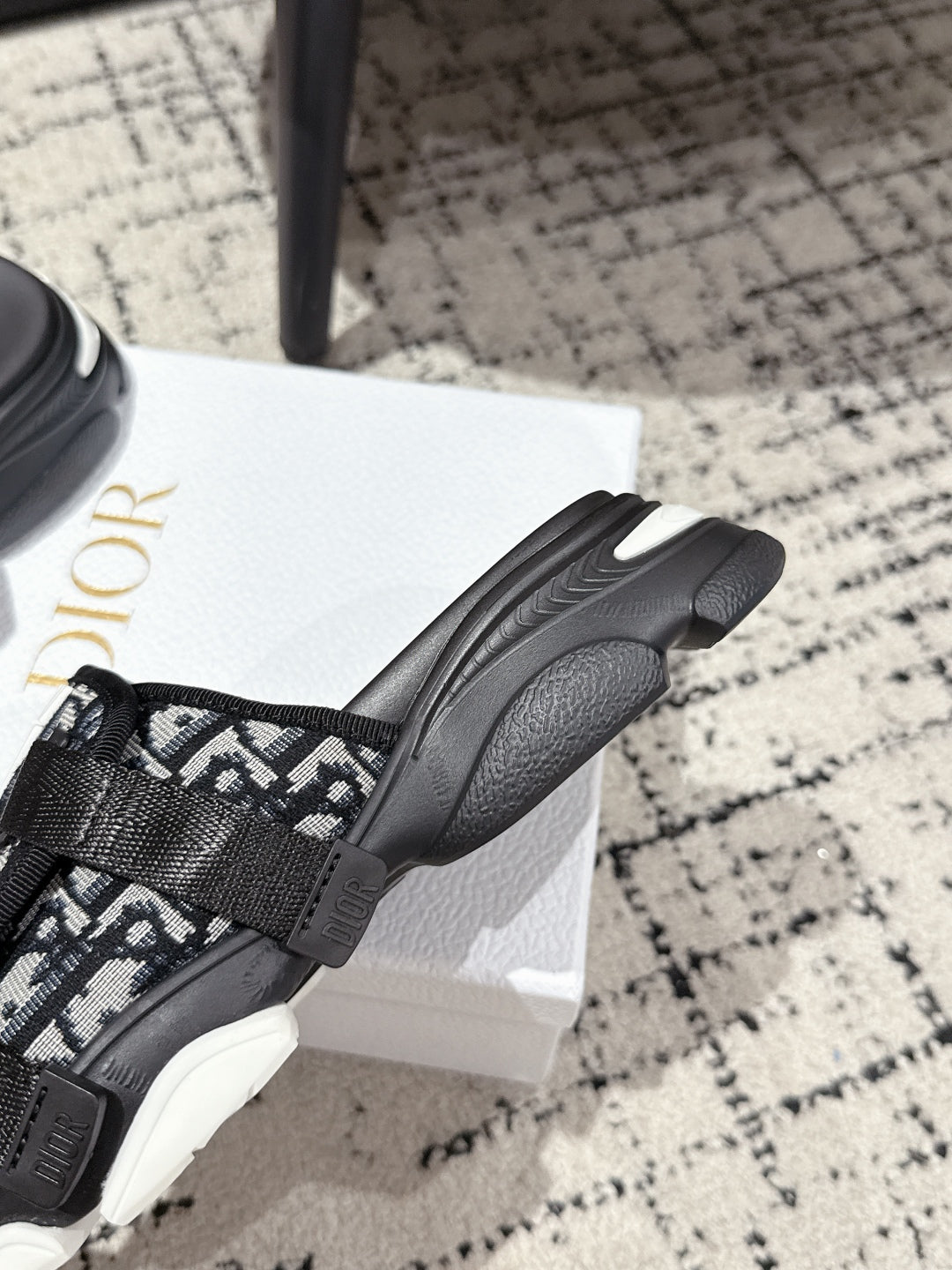 DIOR ADJUSTABLE STRAP SANDALS 25S 50 MM IN BLACK FABRIC MIX CALFSKIN STYLE 4 - 35
