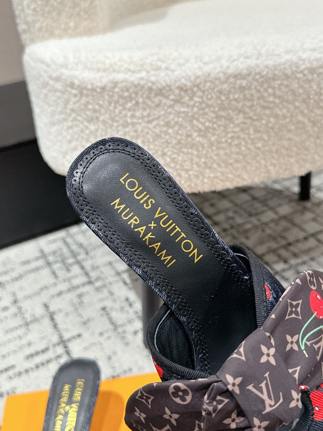 LV CHERRY HIGH HEELS 25S IN NAVY BLUE DENIM WITH BOW STYLE 2 - 35