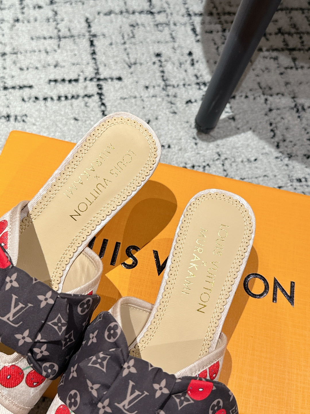 LV CHERRY HIGH HEELS 25S IN NUDE DENIM WITH BOW STYLE 5 - 35
