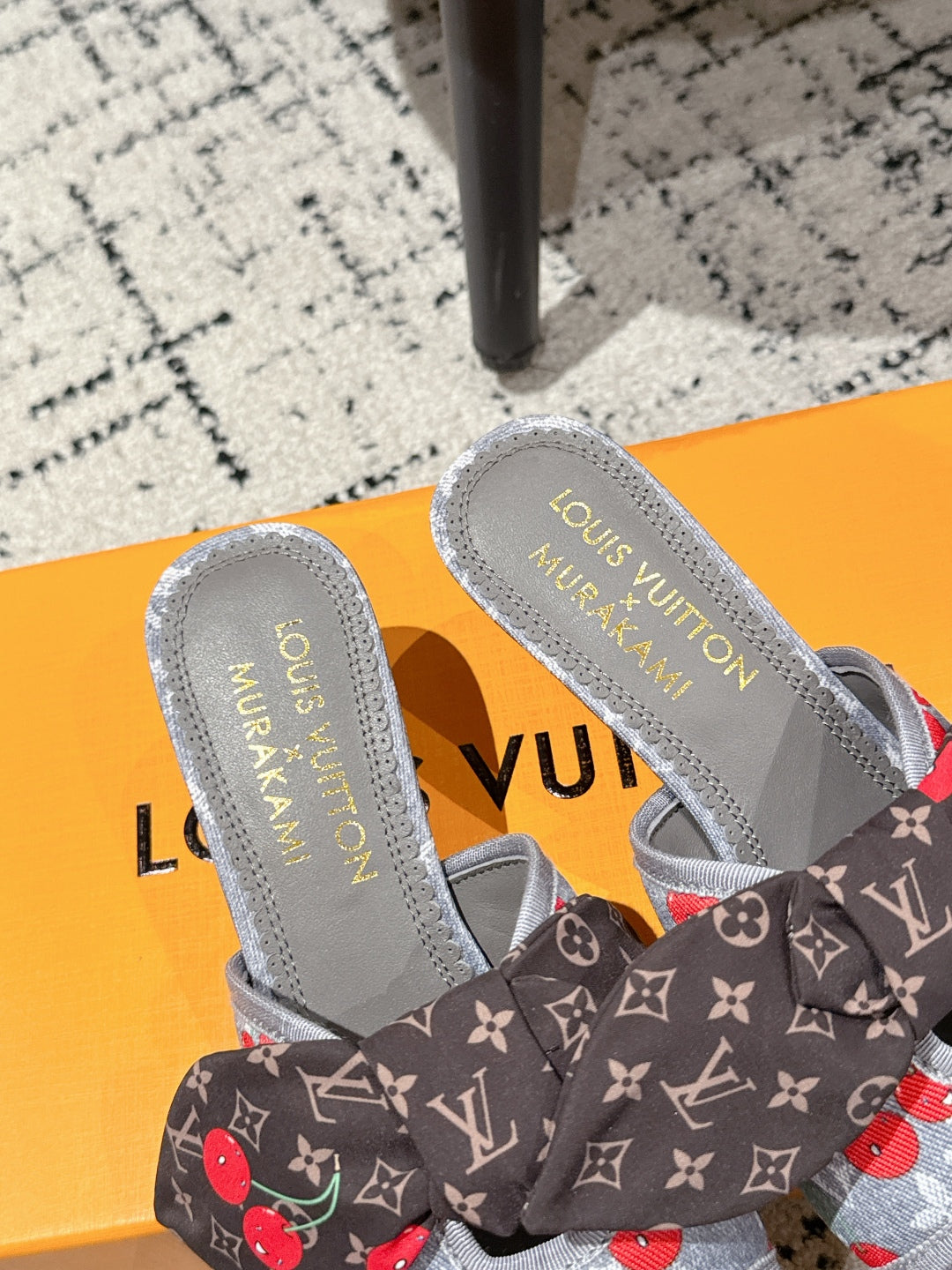 LV CHERRY HIGH HEELS 25S IN GREY DENIM WITH BOW STYLE 1 - 35