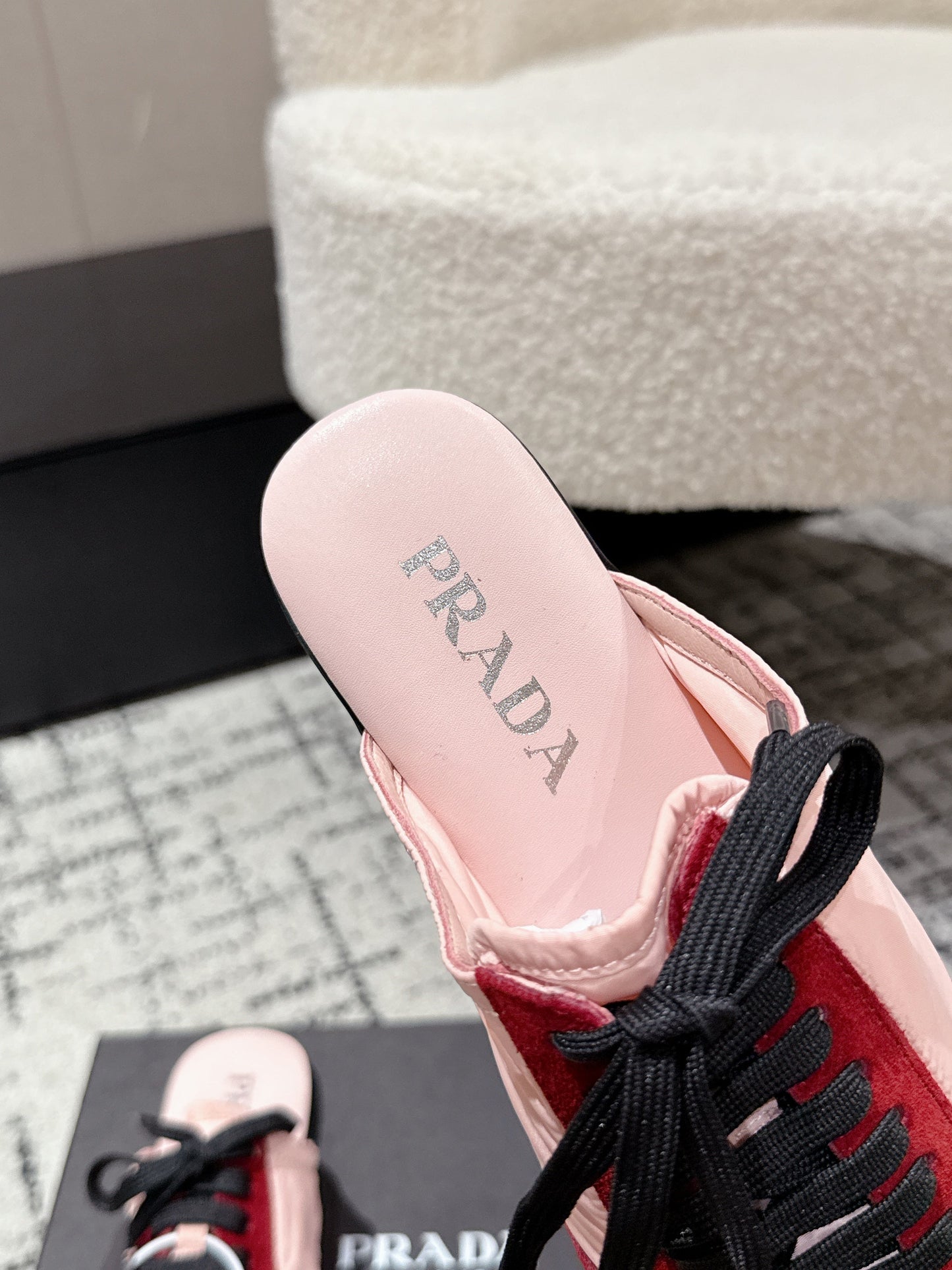 PRADA 25S DEXUN MULE IN RED SUEDE LEATHER - 35
