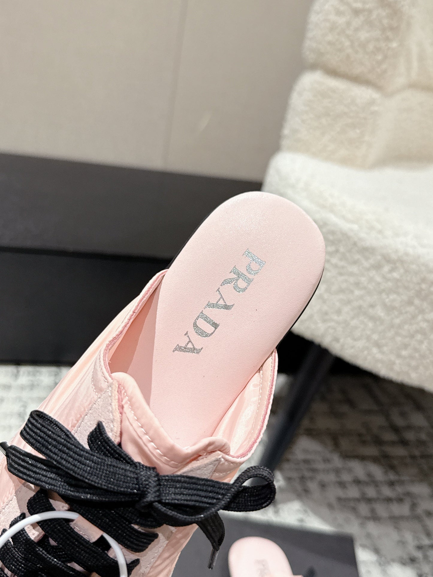 PRADA 25S DEXUN MULE IN LIGHT PINK SUEDE LEATHER - 35