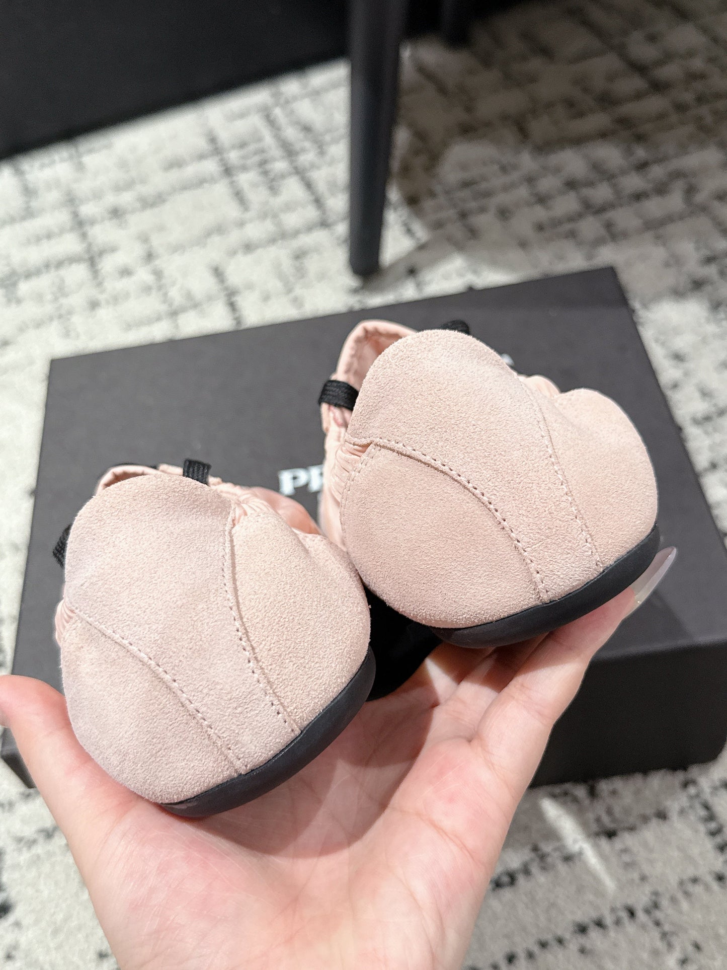 PRADA 25S COLLAPSE SNEAKERS IN LIGHT PINK RE NYLON AND SUEDE - 35