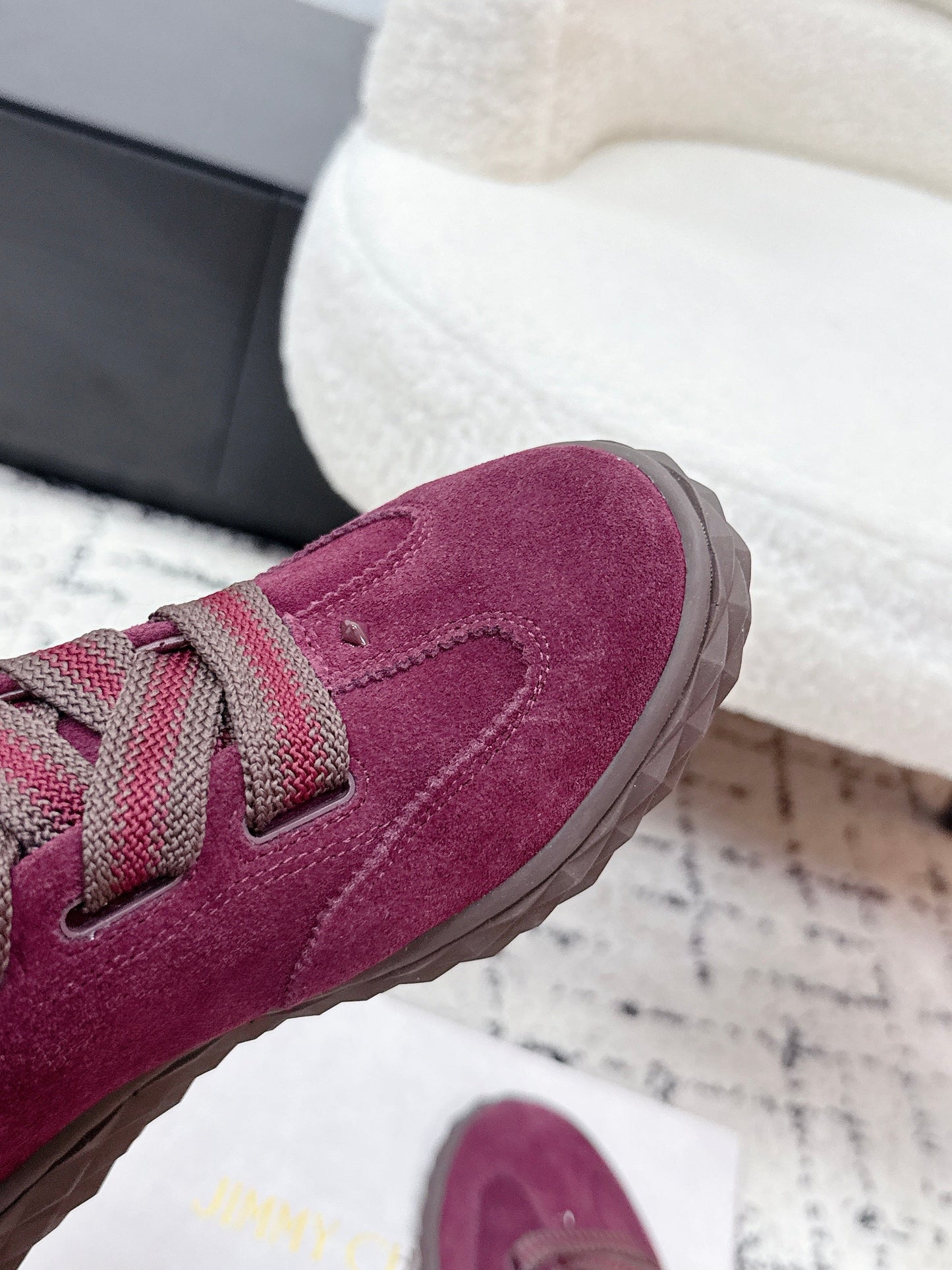 КРОСІВКИ JIMMY CHOO 26S З ТЕМНО-ЧЕРВОНОЇ ЗАМШІ