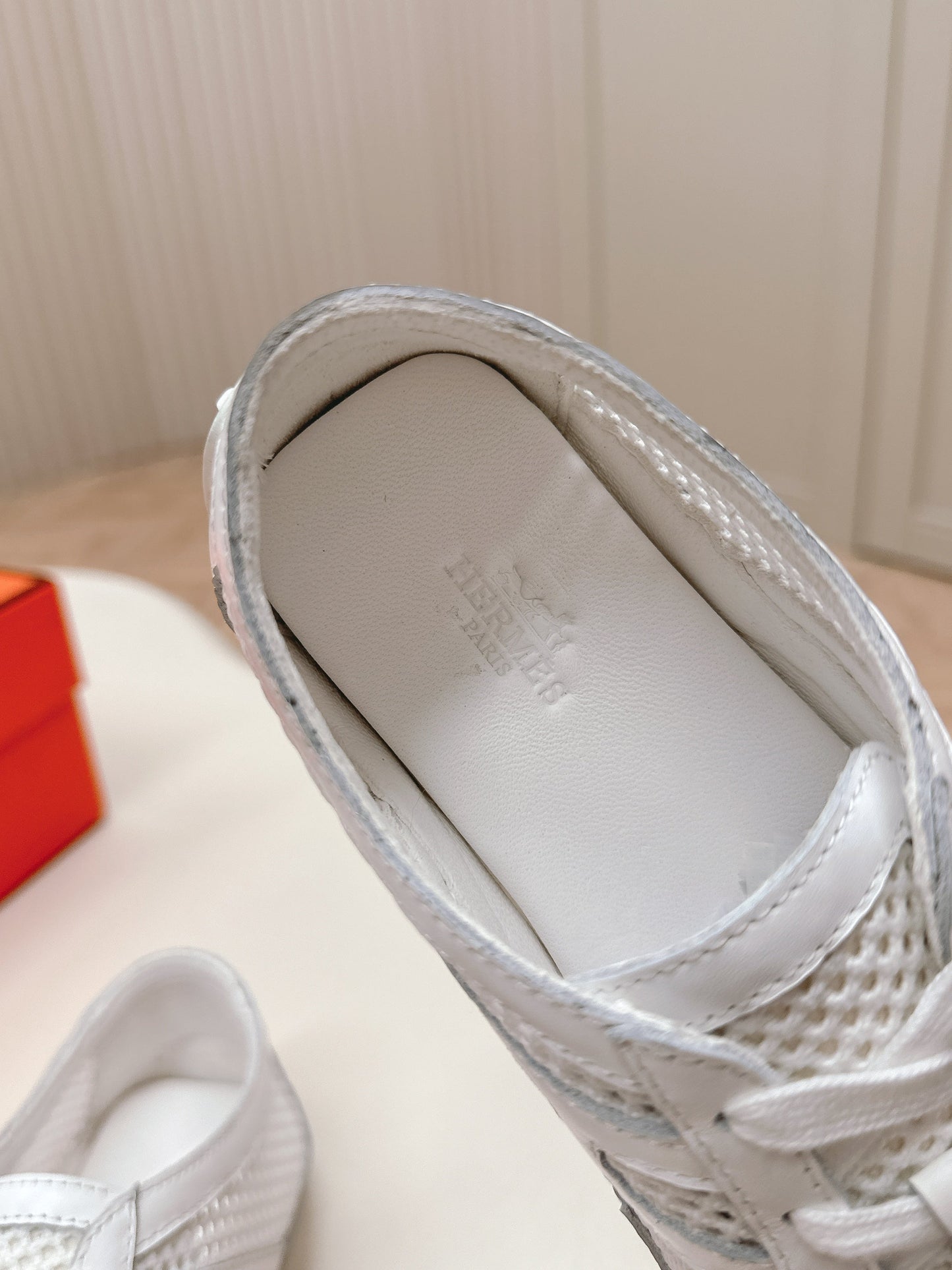 KIGA SNEAKER IN WHITE CROCHET KNIT AND CALFSKIN - 35