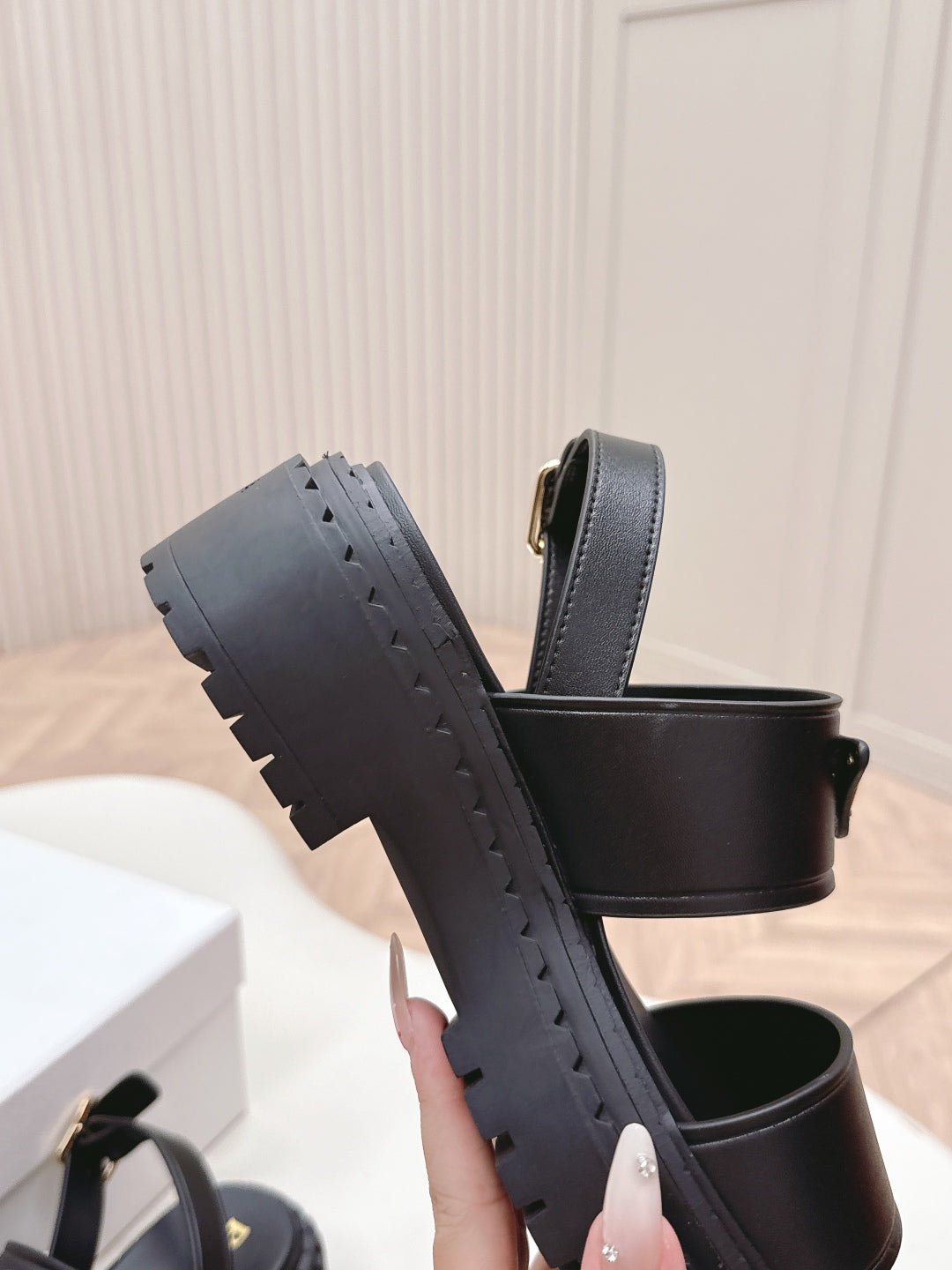 PRADA 25S SANDALS IN BLACK CALFSKIN LOGO - 35