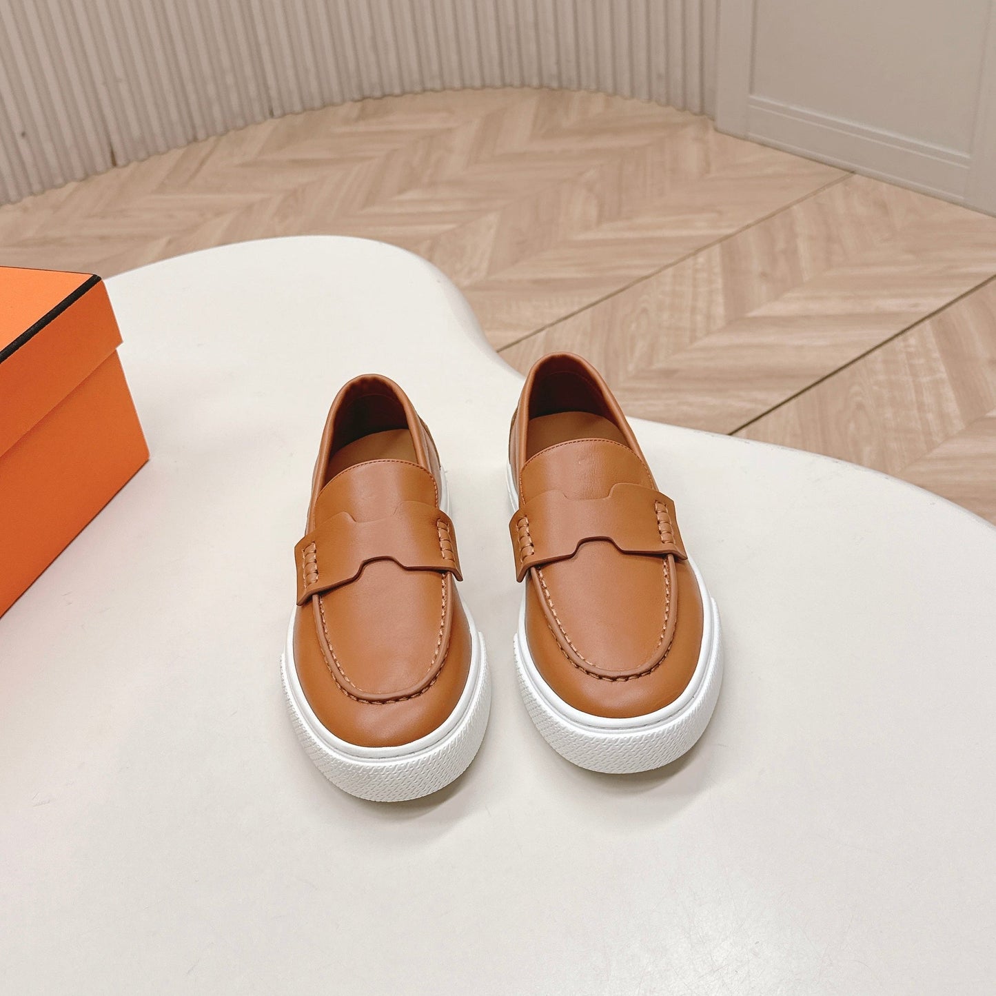 HM 25S SLIP-ON IN BROWN LAMBSKIN - 35
